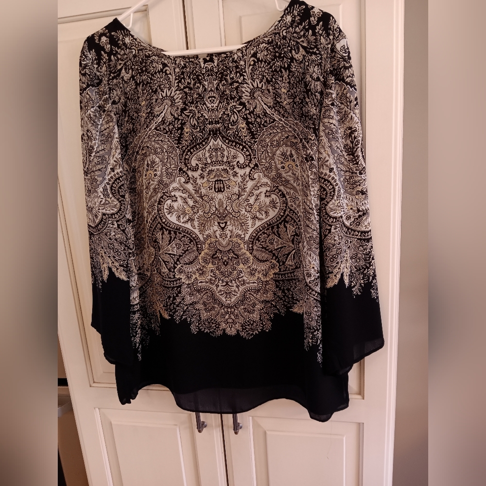 Womens Tunic Top Rose & Olive Large